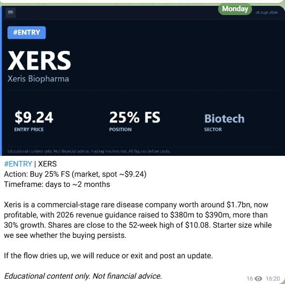 Telegram-bericht: Instap XERS, 28 september